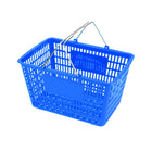 FuTECH - Paniers à provisions avec poignée chromée - 18,5 L x 13 l x 10 H po - Bleu - Paquet de 4-Bleu