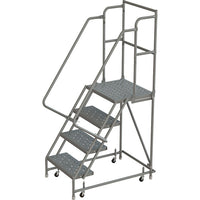 Tri-Arc Manufacturing – Escabeau roulant avec marche supérieure profonde; 40 po haut.; 4 marches; 24 po larg. (KDSR104246-D2)-Nombre de marches : 4