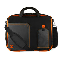Classic Clamshell Sacoche pour Ordinateur Portable 13,3 po, Noir et Orange-Sacoche polyvalente pour ordinateur portable Comprend des poches pour accessoires pour cartes de visite, stylets, stylets et tablettes ou organisation sans effort.