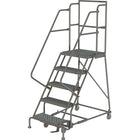 Tri-Arc Manufacturing – Escabeau roulant avec marche supérieure profonde; 50 po haut.; 5 marches; 24 po larg. (KDSR105242-D2)-Nombre de marches : 5