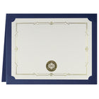 St. James - Porte-certificats/porte-documents - bordure dorée - finition lin - bleu marine - paquet de 5 - 83850-Convient pour les certificats de récompense en format paysage ou portrait