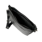 Nicci - Sac à bandoulière zippé de taille moyenne avec sangle web - Noir-Poche arrière fendue