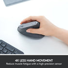 Logitech - Souris sans fil MX Vertical ergonomique - graphite-Douce au toucher, la souris verticale MX est conçue pour s'adapter à la main. Sa forme unique s'adapte parfaitement à de nombreuses formes et tailles de mains et la surface texturée en caoutchouc assure une prise en main naturelle.