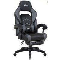 Brassex - Chaise de Jeu Mallon - Noir/Gris-Coussins de dossier pour un confort optimal