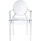 Nicer Furniture - fauteuil fantôme transparente de Louis XVI-Fabriqué en polycarbonate transparent transparent moulé robuste