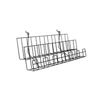 Eddie's - Tablette metallique à deux niveaux Slatwall & Grid - 24 po de large - Noir - 2/paquet-Tablette metallique à deux niveaux Slatwall & Grid