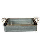 CTG Brands – Bacs rectangulaires de la collection Modern Farmhouse, paq./3, 16,5 po x 9 po, argent industriel -Matériau : métal galvanisé durable, résistant à la rouille