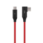 JCPal – Câble tressé FlexLink de recharge/synchronisation USB-C à USB-C, 2 m, rouge/noir -2 mètres de longueur