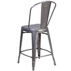 Flash Furniture - Tabouret de comptoir à enduit lustré de 24 pouces de hauteur pour l'intérieur avec dossier-Trous de drainage dans le siège