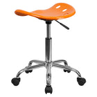 Flash Furniture – Tabouret brillant avec siège de type tracteur, 25,75 po, jaune-orange (LF214AORANYELL)-Construction en polymère haute densité