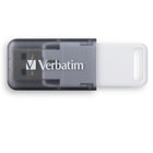 Verbatim - Clé USB 3.2 Gen 1 SeaGlass 128 Go, Grise-Design givré exclusif avec connecteur USB rétractable, aucun capuchon amovible que l’on peut perdre