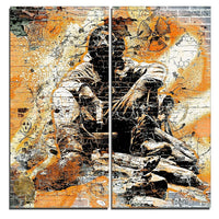 Designart – Art de rue sur toile, comportement rouge risqué (PT3633-2-40-40)-Impression