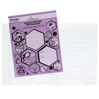 Cahier d'écriture Louis Garneau interligné/pointillé 32 pages mauve-32 pages