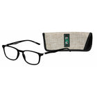 TRI FOCUS - Lunettes de lecture +2.00 avec protection contre la lumiere bleue - Rondes-Une monture contemporaine unisexe en plastique; offertes en noir