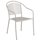 Chaise de patio avec accoudoirs et dossier arrondi, intérieur/extérieur, gris pâle (CO-3-SIL-GG)-S'empile jusqu'à 8 chaises de hauteur