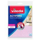 Vileda Linges Actifibre Multi Surface-Actifibre combine la puissance d'absorption d'un chiffon éponge et la capacité de nettoyage d'un chiffon en microfibres et d'un chiffon pour le nettoyage des vitres pour une absorption optimale des liquides