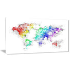 Designart – Art imprimé sur toile, carte du monde lumineuse (PT2740-32-16)-Impression
