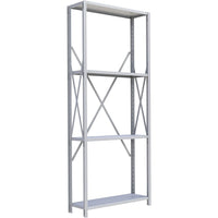 Metalware – Étagère enclenchable RK309, 4 tablettes, 36 x 12 x 88 po, gris pâle-Système de tablettes ajustables offrant un espace de rangement solide, mais économique qui convient à vos besoins