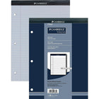 Cambridge - Tablette de papier de qualité supérieure, 8 1/2 po x 11 3/4 po, ligné large, blanc, 70 feuilles, 3 perforations-Les pages perforées à trois trous facilitent le rangement de vos notes directement dans un classeur
