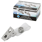 Merangue – Pinces crocodiles pour porte-nom, paq./100 (1008-3102-00-000)-Pince métal avec boucle en plastique à bouton-pression pour porte-nom 