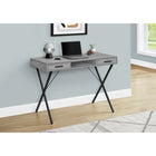 Monarch Specialties - 7792 Bureau 42 po - Gris/Metal Noir-Bureau de fabrication solide qui apporte une touche d'élégance à votre espace de travail à domicile de votre petite maison, appartement ou condo