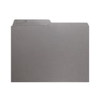 Hilroy - Chemises à onglet - format lettre - 9 po x 11 3/4 po - gris - paquet de 100-Demi-coupe, réversible