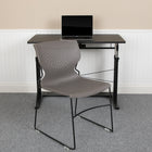 Flash Furniture - Chaise empilable grise à dossier complet de la série HERCULES, cadre enduit de poudre noire, paquet de 5-Garantie à vie limitée sur le cadre