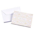 Mara-Mi - Note de remerciement - 3,5 x 5 - Floral or - Paquet de 20-20 cartes muettes, 20 enveloppes