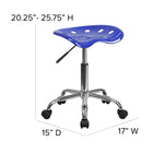 Flash Furniture – Tabouret tracteur éclatant de 25,75 po, bleu nautique (LF214ANTCLBLUE)-Base chromée résistante à toute épreuve