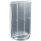 Azar Displays – Présentoir de comptoir à panneaux perforés sur 2 côtés, 22 x 13,5 po, transparent et translucide (700513-CLR)-Le présentoir à deux côtés repose une base rotative en plastique transparent, qui offre un accès facilité aux clients