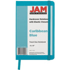 JAM Paper - Carnet ligné à couverture rigide, fermeture à élastique, format voyage (4 x 6 po), bleu, 2/paquet (340528850g)-Vendu séparément