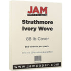 JAM Paper Papier couverture cartonné Strathmore fini vélin à, 8 1/2 x 11 po, ivoire 250 feuilles/rame-Vélin ivoire