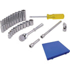 Ensemble de 25 douilles 1/4 po, 6 pans-1