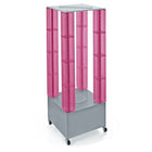 Azar Displays – Présentoir de plancher à tours multiples à panneaux perforés, rose (700228-PNK)-En acrylique rose