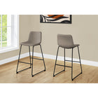 Monarch Specialties - 7751 Tabouret De Bar - Simili-Cuir Taupe/Metal Noir-Base mince en métal noir. Polyvalente pour une utilisation dans plusieurs pièces