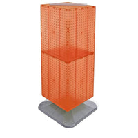 Azar Displays – Présentoir de plancher lesté à panneaux perforés emboîtables sur 4 côtés, orange, 40 x 14 x 14 po, (701435-ORG)-Pivote sur une base carrée lestée