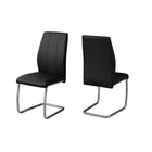 Monarch Specialties - 1076 Chaise - Simili-Cuir Noir/Chrome - Paquet de 2-Parson