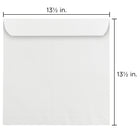 JAM Paper Enveloppes carrées standard avec fermeture gommée, 13 1/2 x 13 1/2 po, blanc, 100/pqt-Fermeture : gomme