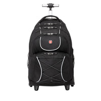 SWISSGEAR − Sac à dos à roulettes pour ordinateur portatif de 15,6 po − noir-Fabriqué en polyester hydrofuge haute densité