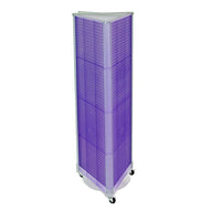 Azar Displays – Présentoir de plancher à panneaux perforés sur 3 côtés et à roulettes, 60 x 16 po, violet (700451-PUR)-Le présentoir est préassemblé