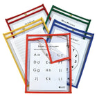 Pochettes à chargement facile C-Line, 9" x 12", couleurs primaires, paquet de 25-Les poches effaçables à sec Super Heavyweight Plus résistent à une utilisation quotidienne par les étudiants.