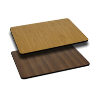 Flash Furniture – Dessus de table rectangulaire laminé et réversible de 30 x 42 po, naturel ou noix-Table de restaurant ou de banquet
