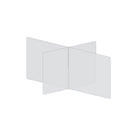 Diviseur de table Mark Maker à 4 voies - 47,5" L x 31,5" L x 23,5" H - Acrylique transparent 1/4" - Pas de traversées-Distanciation sociale jusqu'à 4 personnes