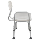 Flash Furniture Banc De Transfert De Bain Et Douche Réglable série HERCULES-Blanc (DCHY3510LWH)-L'arrière fournit un soutien au repos et s'installe de chaque côté