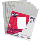 Hilroy – Bloc format lettre, 8 3/8 po x 10 7/8 po, réglage large, perforé 3 trous, paq./5 blocs, 96 feuilles par bloc-Les feuilles se détachent facilement