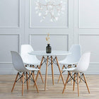 Nicer Furniture - table de salle à manger style Eiffel - 40 po Plateau de table - Blanc-Bois blanc