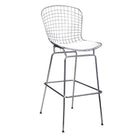 Nicer Furniture - tabouret de comptoir à structure métallique chromée Bertoia - blanc - paquet de 2-Assise et base en tiges d'acier soudées
