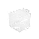 Eddie's - Bacs carres Slatwall - 4 po l x 4 po H x 4 po P - Acrylique transparent - 6 par paquet-Bacs carres Slatwall