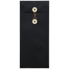 JAM Paper Enveloppes à ouverture au sommet à fermeture à bouton et à ficelle, 4 1/8 x 9/12 po, noir, 1000/paquet-Noir
