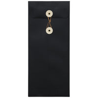 JAM Paper Enveloppes à ouverture au sommet à fermeture à bouton et à ficelle, 4 1/8 x 9/12 po, noir, 1000/paquet-Noir